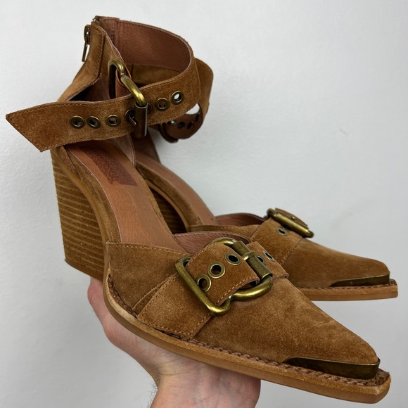 Anthropologie Shoes - Anthropologie Jeffrey Campbell Western Suede Buckle Mules